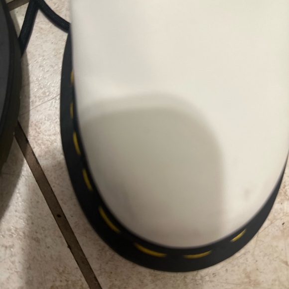 Dr. Martens White Boots with Black and Yellow Accents - Picture 6 of 8